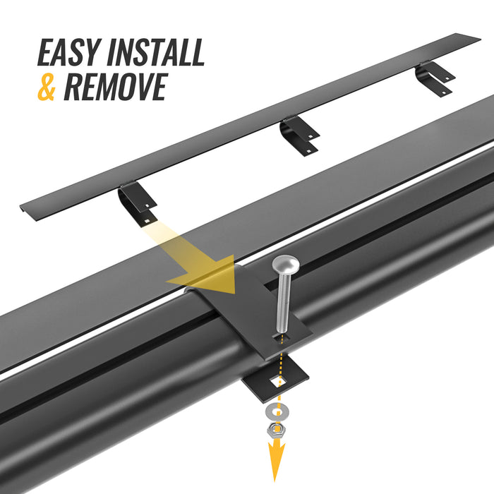 AA Racks Model AX302 Aluminum 3 Bar 72'' Van Ladder Roof Rack System, Aerodynamic Design with Front Wind Deflector Reduce Wind Noise(AX302-72(3)-WD-BLK-PR/TR) - AA Products Inc