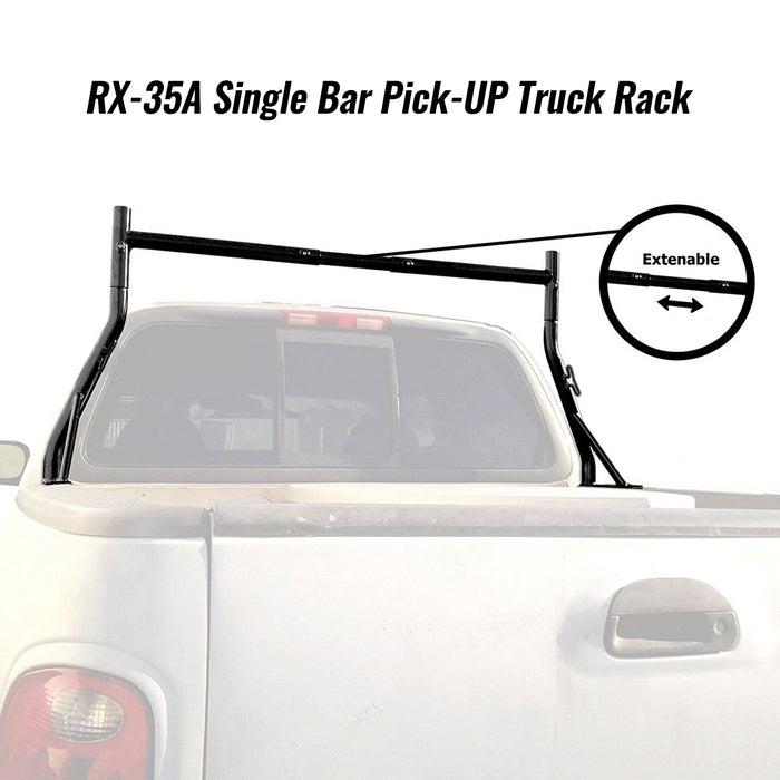 AA-Racks Universal Single Bar Pickup Truck Ladder Rack Steel Utility (X35-A) - AA Products Inc