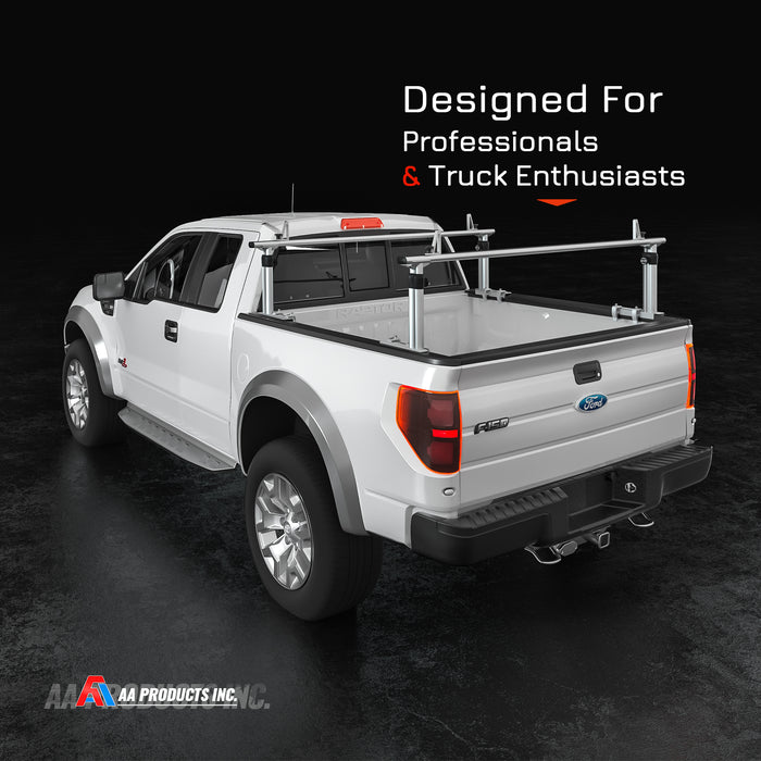 AA-Racks Universal Pickup Truck Ladder Racks Adjustable Utility Aluminum Truck Bed Rack (APX2501) - AA Products Inc