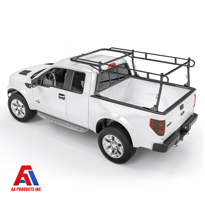 AA-Racks Model X31 Truck Bed Ladder Racks for Pickups with 30'' Side Bar Over Cab Ext. Lumber Utility Pipe Racks - Matte Black(2 Packages) - AA Products Inc