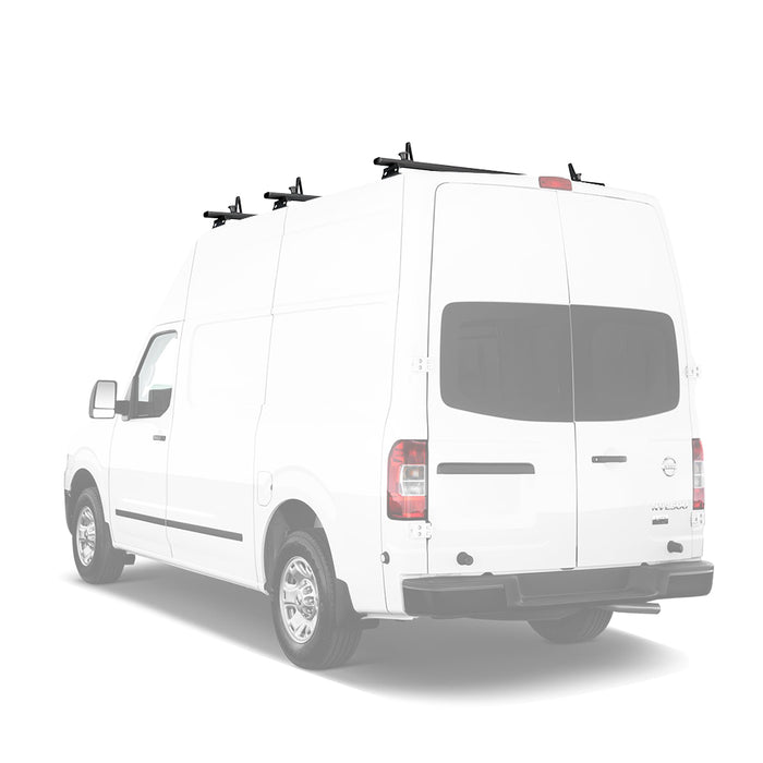 AA-Racks Aluminum Cross Bar Van Roof Rack System w/ Ladder Stopper (Fits: Nissan NV 2012-On) (AX312-NV) - AA Products Inc