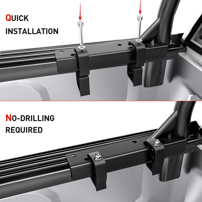 AA-Racks Universal 800Ibs Pick-Up Truck Ladder Rack Adjustable Steel 2 Bar Set Lumber Utility Carrier Rack (X3501) - AA Products Inc