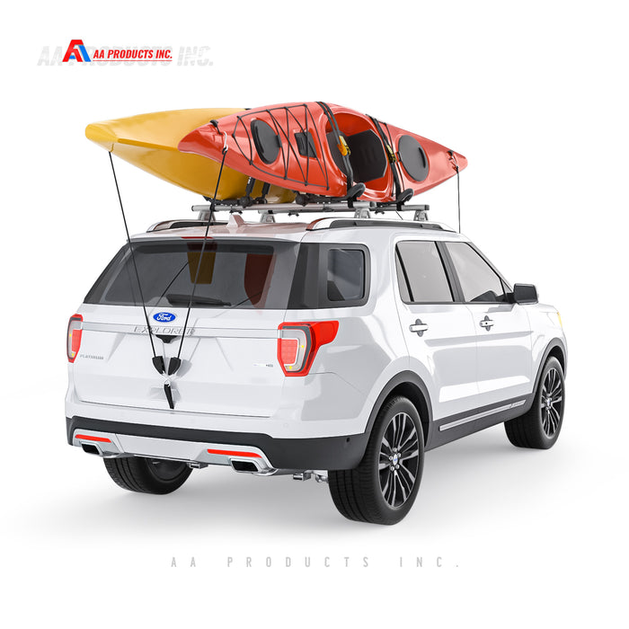 AA Products Universal Folding Kayak Roof Rack Canoe Boat Carrier Rack for  Car SUV Truck Top Mount J Cross Bar with Tie Down Straps (KX-100)