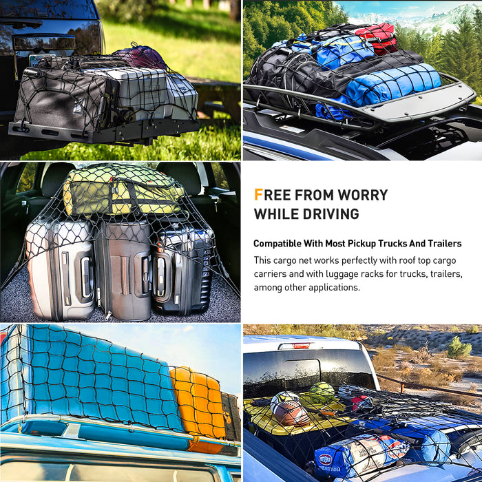 4 x6 Bungee Cargo Net for Truck Bed Stretches to 8 x12 No Gaps
