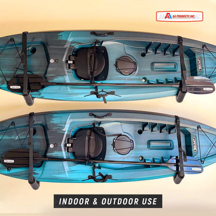 AA Products Kayak Storage Wall Mount Racks for Canoe Kayak Paddle Boards Wall Hanging Hooks, Set of 2(KS-02) - AA Products Inc