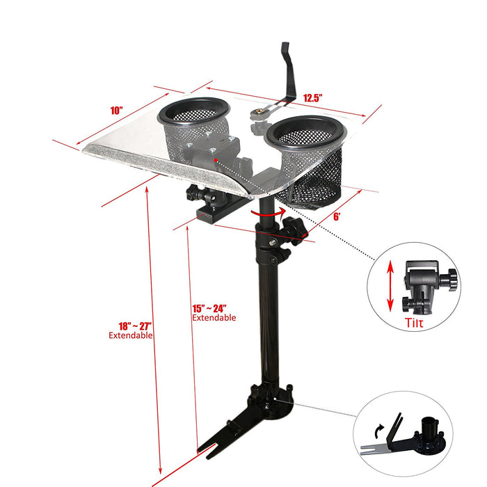 AA Products Police Auto Laptop Mount Car Truck VAN SUV Vehicle Netbook Stand Holder with No Drilling Bracket (K005-A1) - AA Products Inc