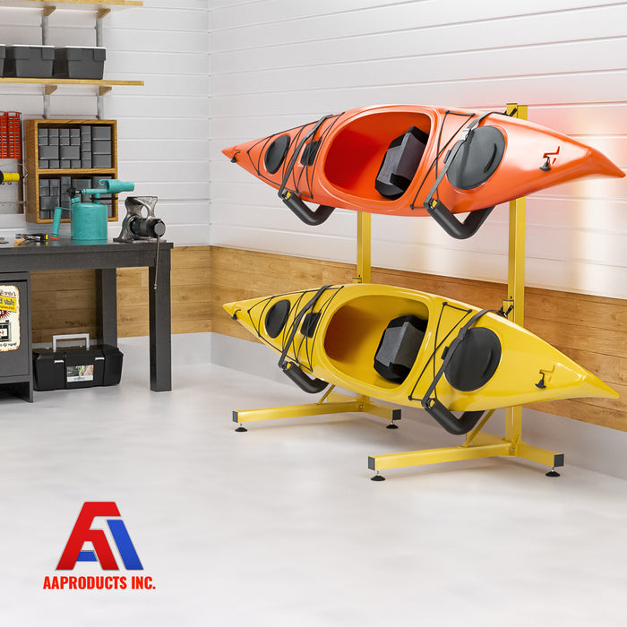 Double Kayak Storage Rack Free Standing Storage for Two Kayak, SUP