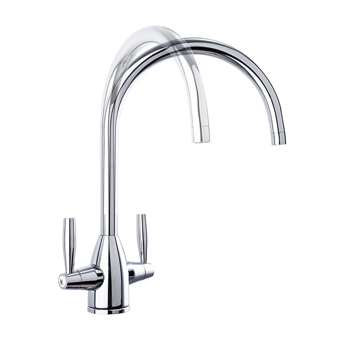 AA Products High-arch Solid Brass Kitchen Sink Faucet 360 Degree Swivel Spout Mixer Tap Chrome Finish - AA Products Inc