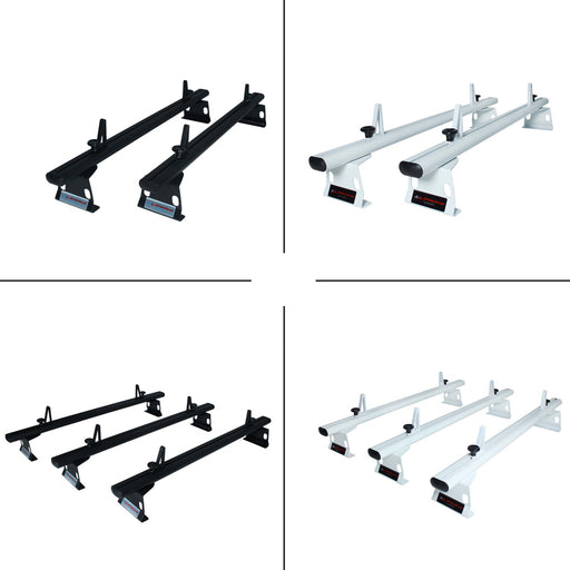 AA-Racks Universal Minivan Aluminum 50''/ 60''' Drilling Van Roof Rack with Load Stops - Black/ White (ADX32-50/60) - AA Products Inc