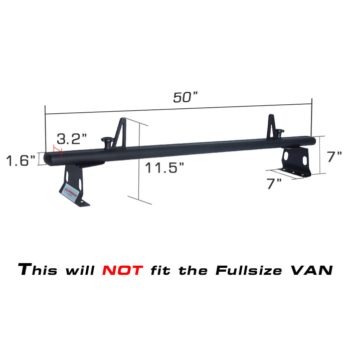AA-Racks Universal Minivan Aluminum 50''/ 60''' Drilling Van Roof Rack with Load Stops - Black/ White (ADX32-50/60) - AA Products Inc
