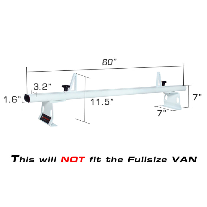 AA-Racks Universal Minivan Aluminum 50''/ 60''' Drilling Van Roof Rack with Load Stops - Black/ White (ADX32-50/60) - AA Products Inc