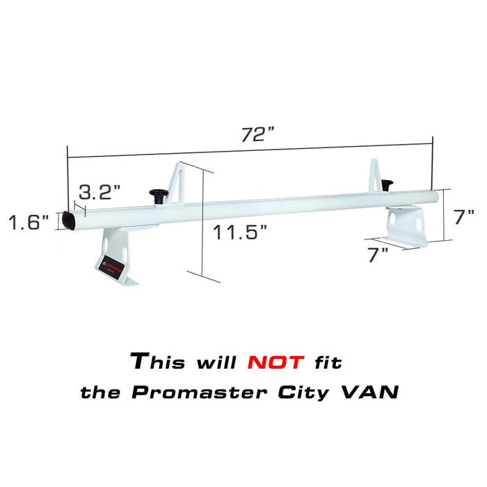 AA-Racks Aluminum Cargo Van Roof Ladder Rack with Load Stop (Fits: RAM ProMaster 2013-On) (AX302-PR) - AA Products Inc