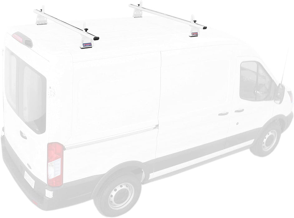 AA Racks Model AX302 Aluminum Van Ladder Roof Rack System Fits for 2013-On RAM ProMaster/ 2015-On Transit - 2/3 Bar 72'(AX302-72-PR/TR) - AA Products Inc