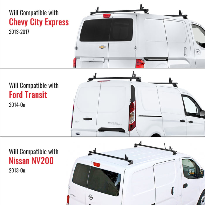 AA-Racks Model AX312 Aluminum Van Roof Rack Cross Bars Fits for 2013-On NV200/ 2014-On Transit Connect/ 2013-2017 City Express (AX302-50-NV/TR/CH) - AA Products Inc