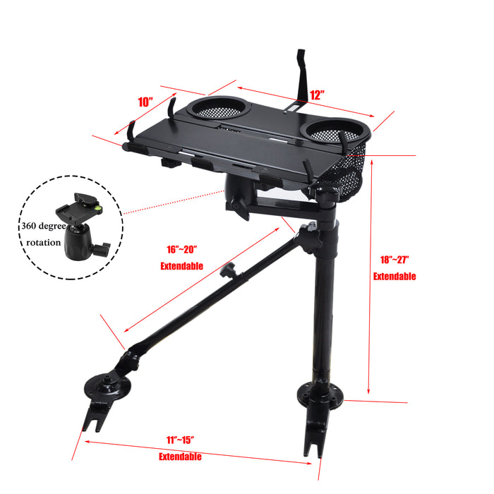 AA-Products: Car Vehicle Computer Tablet Mount Stand Desk with Adjustable Laptop Mount Ball-Head (K002-A) - AA Products Inc