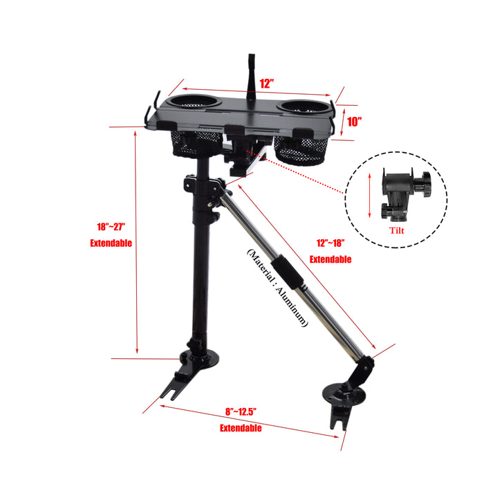 AA Products Car Laptop Mount Stands Holder with No Drilling Bracket and Aluminum Supporting Arm Kit (K002-BS) - AA Products Inc