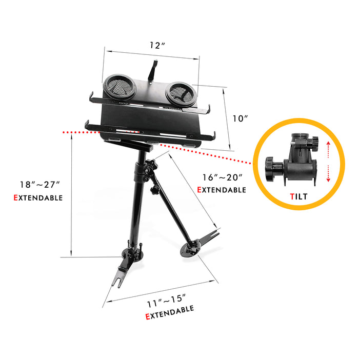 AA-Products: Laptop Computers Mount Stand Holder (with SUPPORTING ARM) for Car/Truck/Vehicle (K002-B) - AA Products Inc