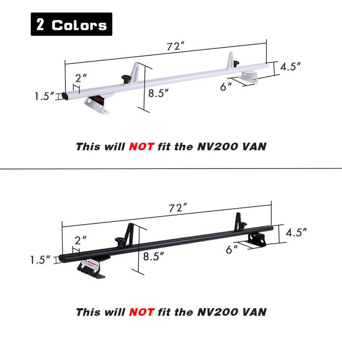 AA-Racks Aluminum Cross Bar Van Roof Rack System w/ Ladder Stopper (Fits: Nissan NV 2012-On) (AX312-NV) - AA Products Inc