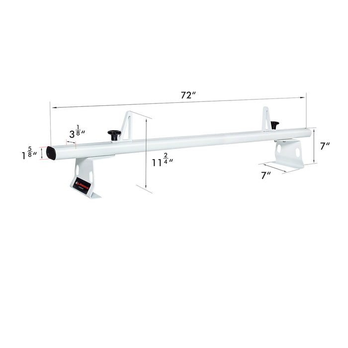 AA Racks Model AX302 Aluminum Van Ladder Roof Rack System Fits for 2013-On RAM ProMaster/ 2015-On Transit - 3 Bar 72'(AX302-72(3)-WHT-PR/TR) - AA Products Inc