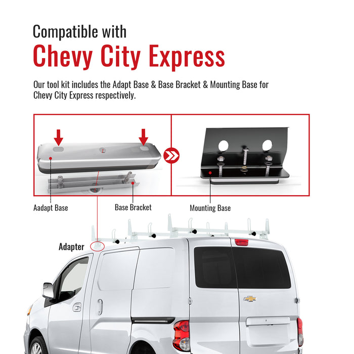 AA-Racks Model X202 Steel Van Roof Rack Cross Bars Fits 2013-On NV200/ 2014-On Transit Connect/ 2013-2017 City Express（X202-NV/TR/CH） - AA Products Inc