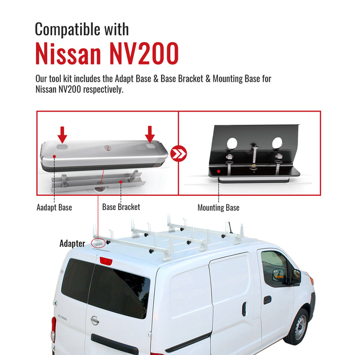 AA-Racks Model X202 Steel Van Roof Rack Cross Bars Fits 2013-On NV200/ 2014-On Transit Connect/ 2013-2017 City Express（X202-NV/TR/CH） - AA Products Inc