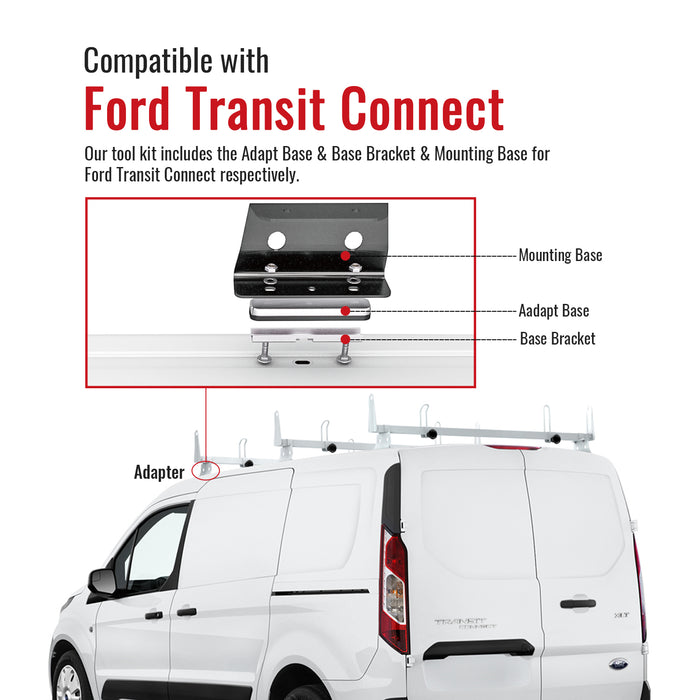 AA-Racks Model X202 Steel Van Roof Rack Cross Bars Fits 2013-On NV200/ 2014-On Transit Connect/ 2013-2017 City Express（X202-NV/TR/CH） - AA Products Inc