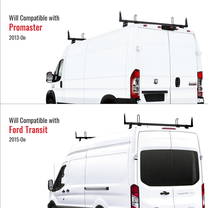 AA-Racks Model X202 Steel Van Roof Rack Cross Bars Fits 2013-On RAM ProMaster/ 2015-On Transit(X202-PR/TR) - AA Products Inc