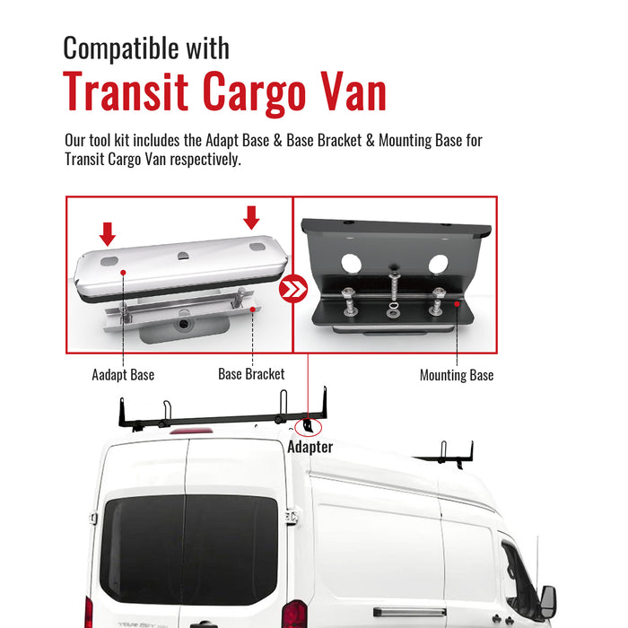 AA-Racks Model X202 Steel Van Roof Rack Cross Bars Fits 2013-On RAM ProMaster/ 2015-On Transit(X202-PR/TR) - AA Products Inc