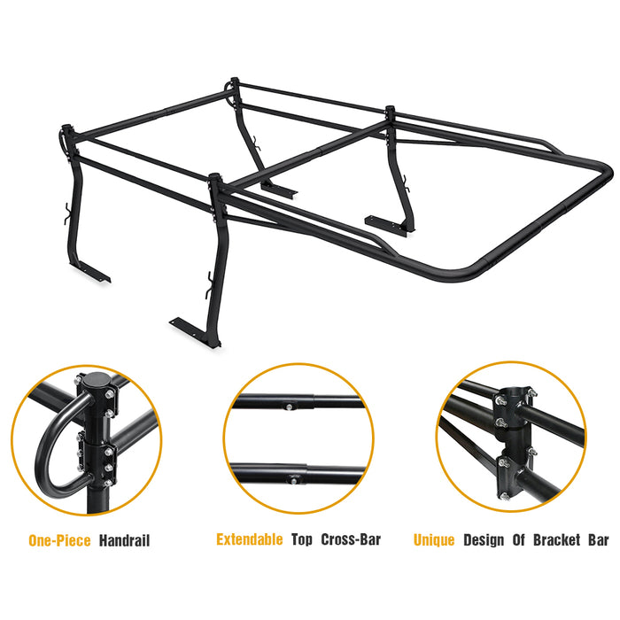 AA Racks Heavy Duty Pickup Truck Ladder Rack Universal for Ford Chevy Dodge Utility Lumber Kayak (X3901-SC/LC) - AA Products Inc