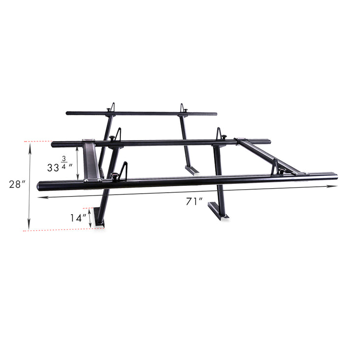 AA-Racks Aluminum Pickup Truck Utility Ladder Racks with Over Cab Extension for Toyota Tacoma 2005-On (APX25-E-TA) - AA Products Inc